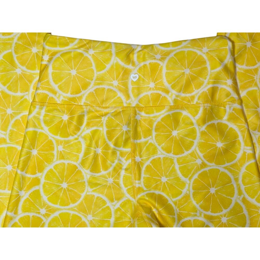 NWT Wildfox Sport Fallon Lemon Print Leggings Yellow White Medium - Picture 8 of 11